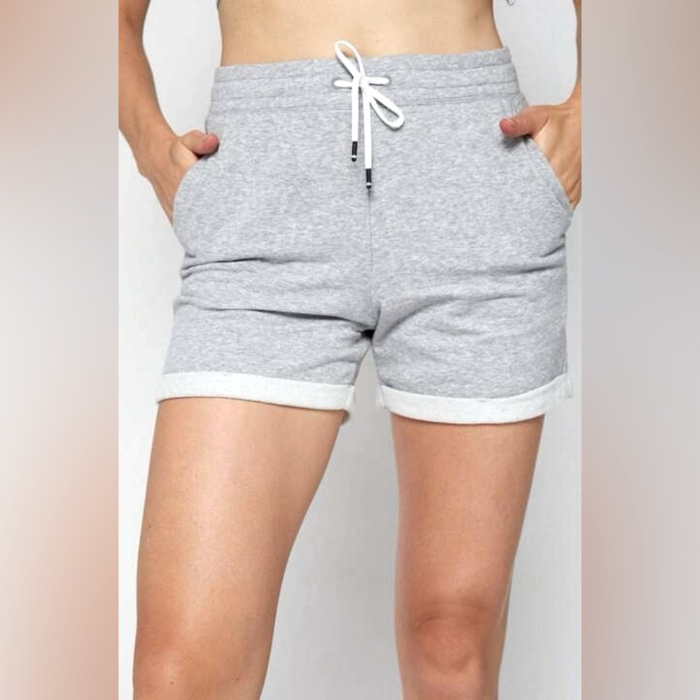 FOURLAPS Women’s Rush Shorts - French Terry Athletic Shorts in Heather Grey XXL